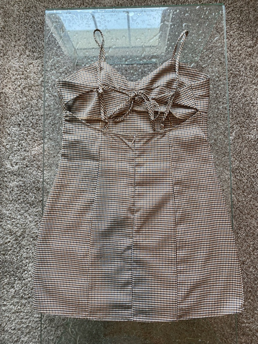 Gingham/Plaid Dress in Brown and Cream - Picture 4 of 6